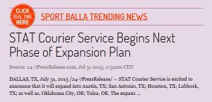 STAT Courier Expansion into Oklahoma